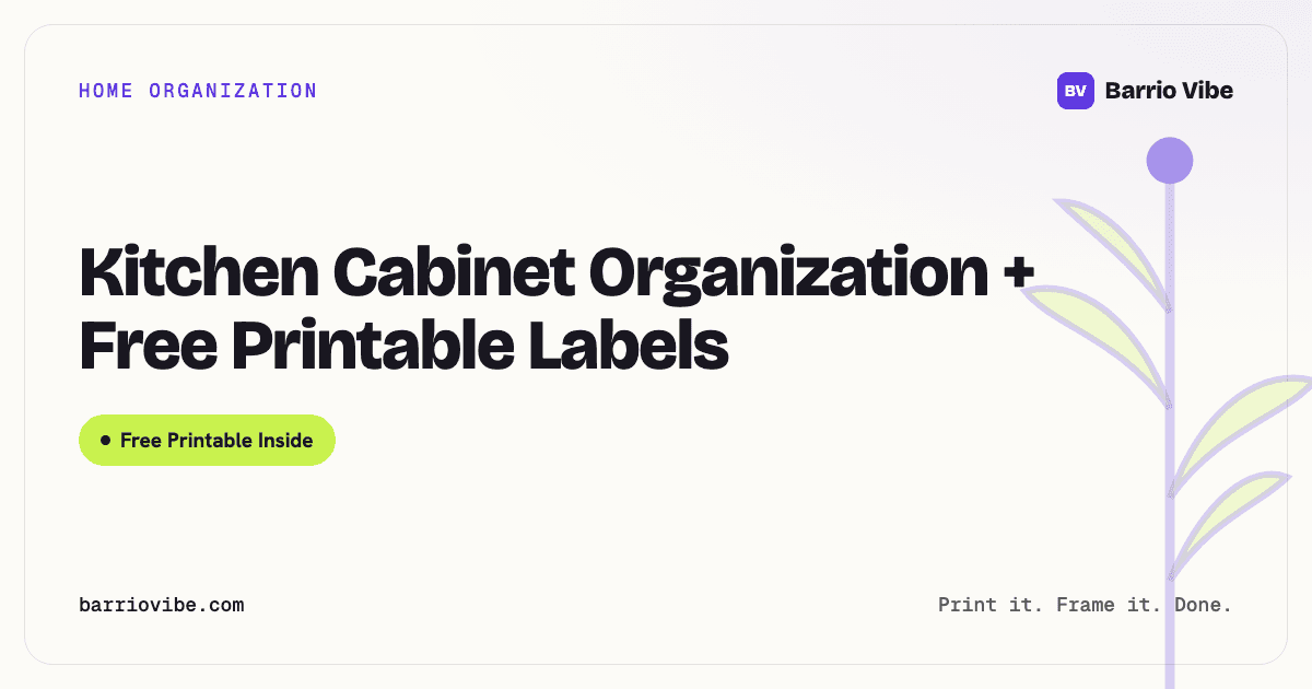Kitchen Cabinet Organization + Free Printable Labels