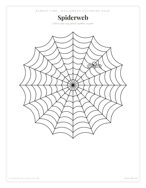 Preview of Spiderweb Coloring Page, Free Printable