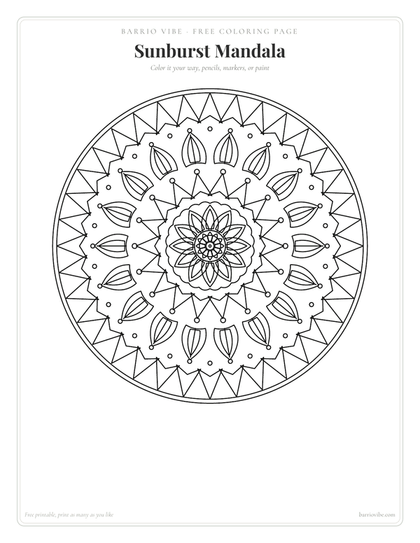 Preview of Sunburst Mandala