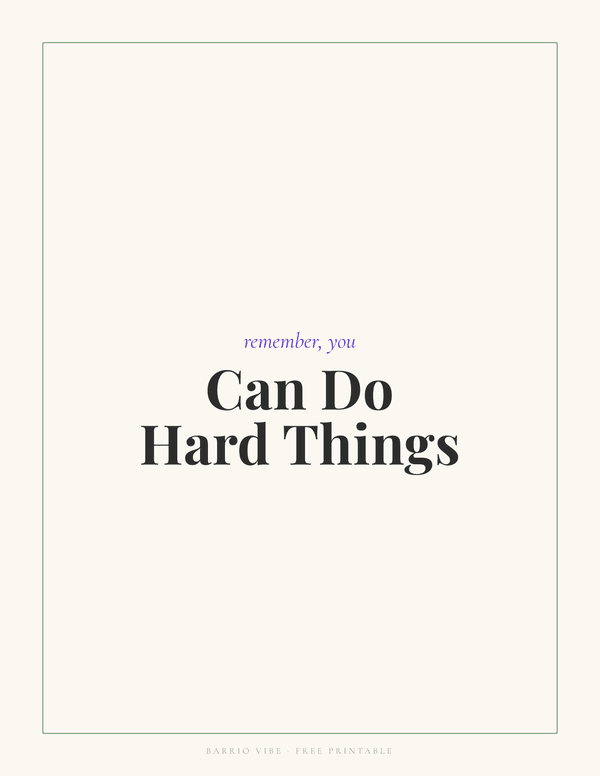Preview of You Can Do Hard Things Wall Art, Free Printable