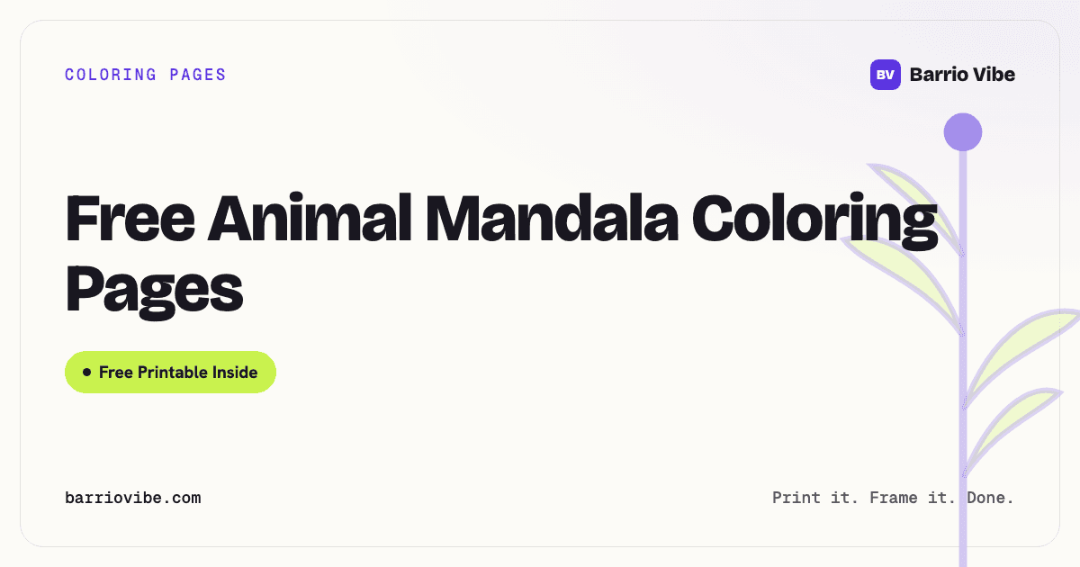 Free Animal Mandala Coloring Pages