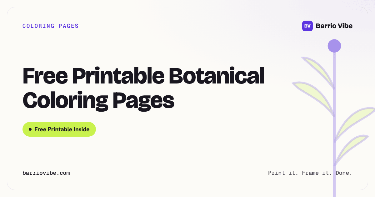 Free Printable Botanical Coloring Pages