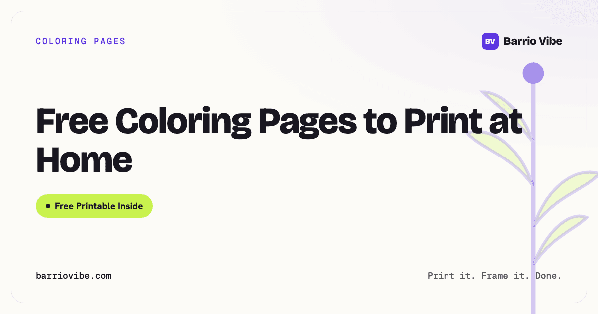 Free Coloring Pages to Print at Home
