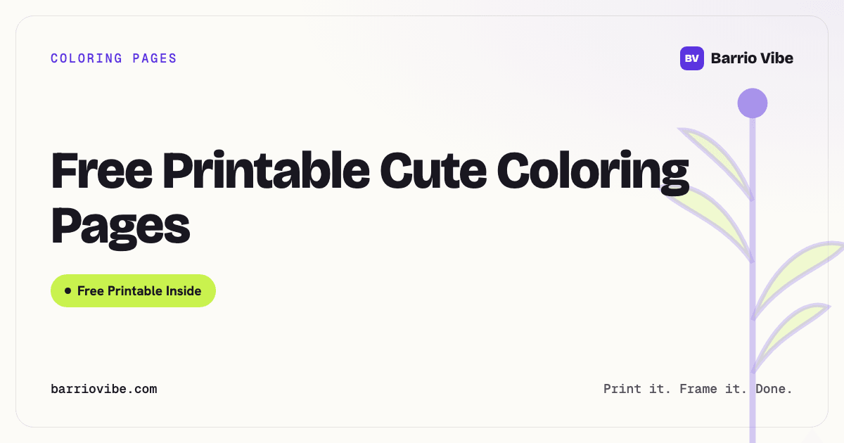 Free Printable Cute Coloring Pages