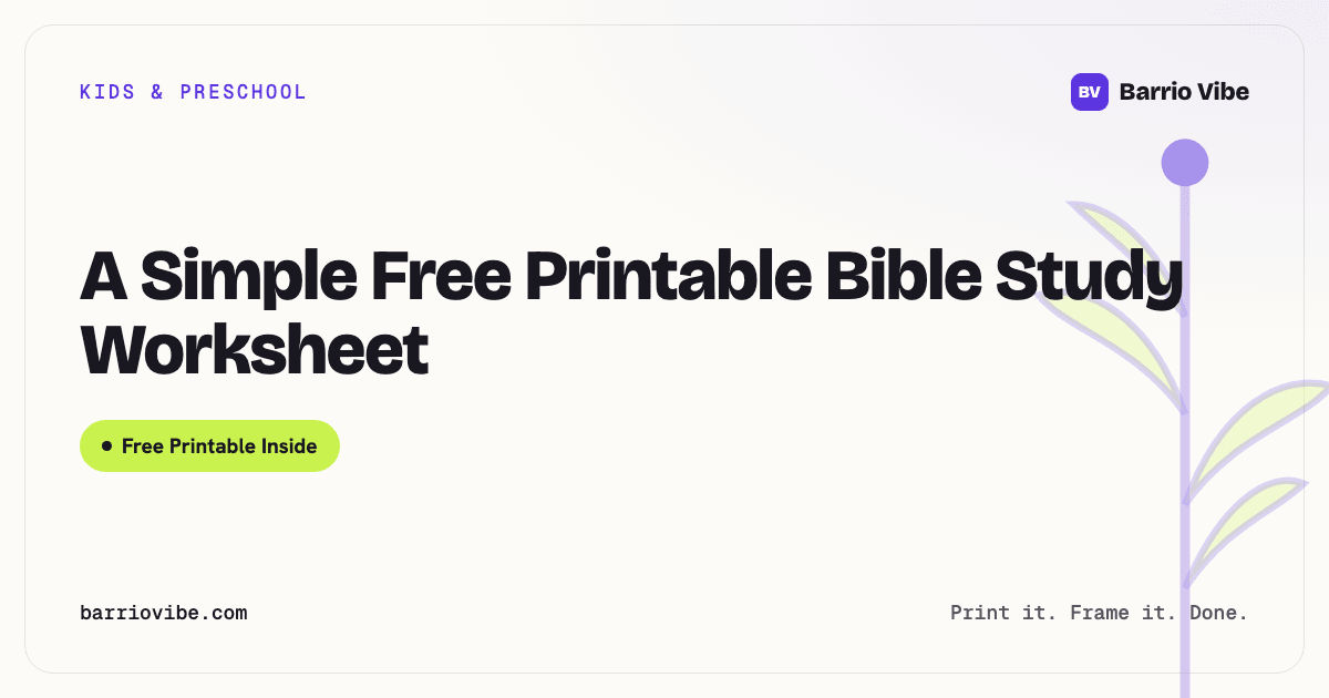 A Simple Free Printable Bible Study Worksheet