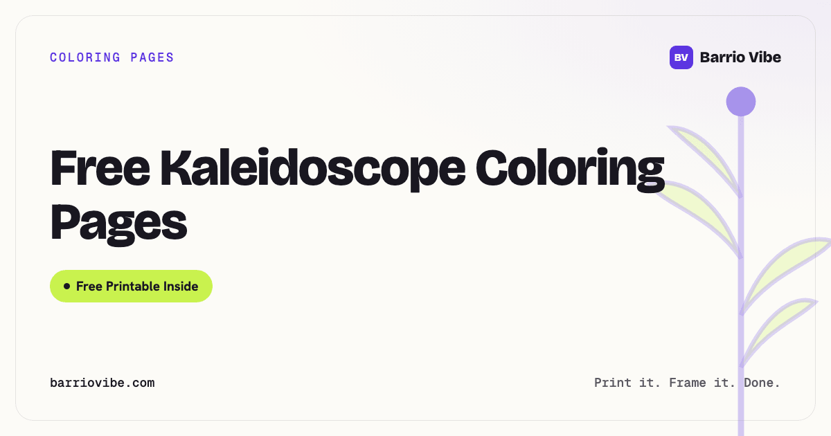 Free Kaleidoscope Coloring Pages