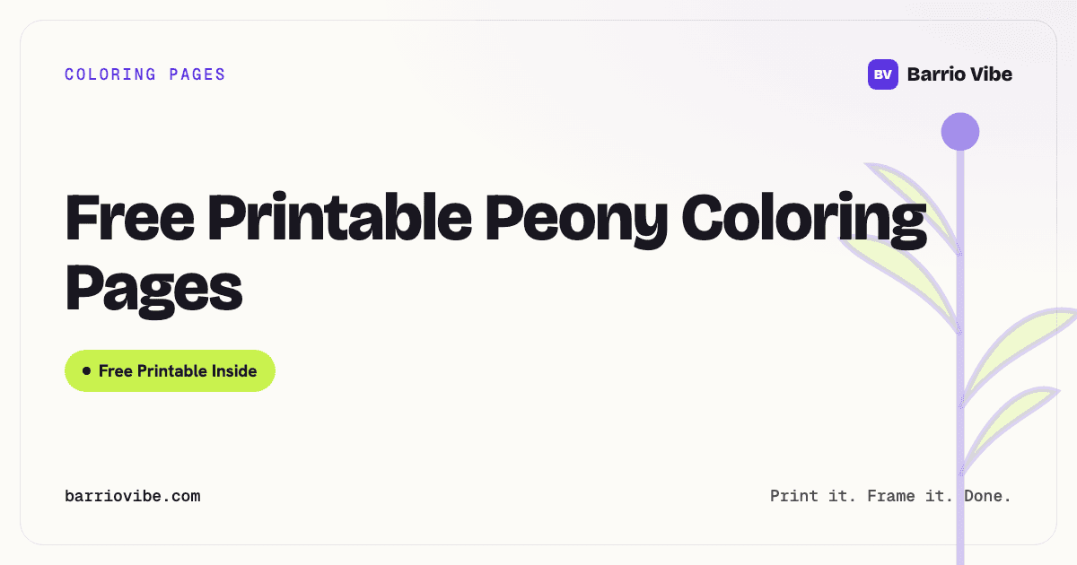 Free Printable Peony Coloring Pages