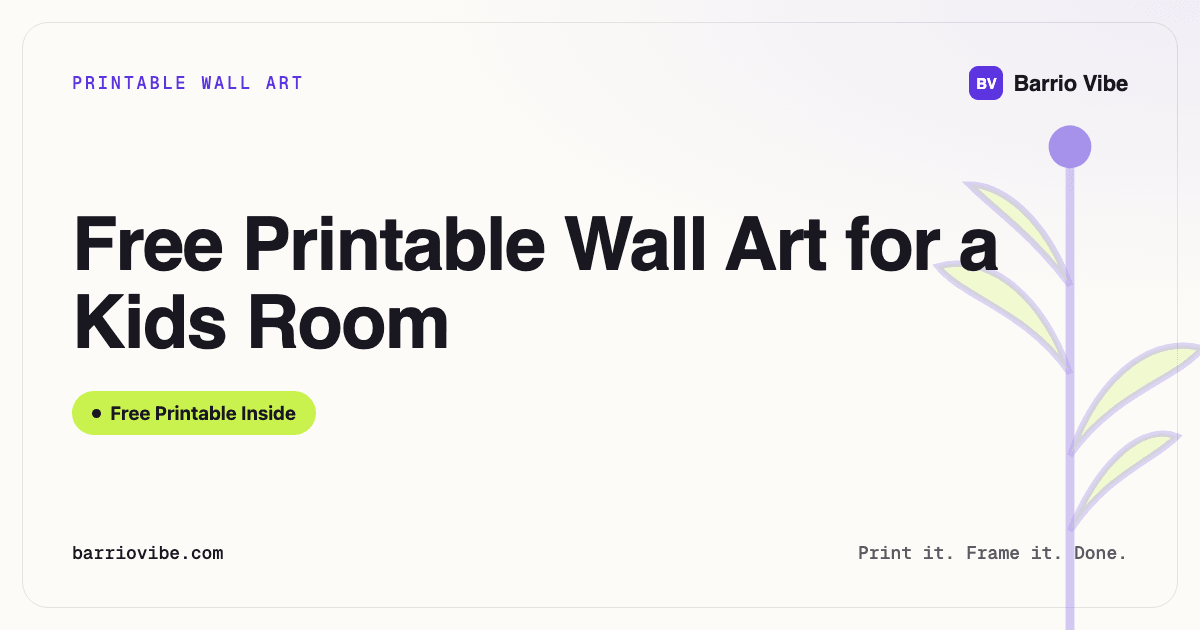 Free Printable Wall Art for a Kids Room