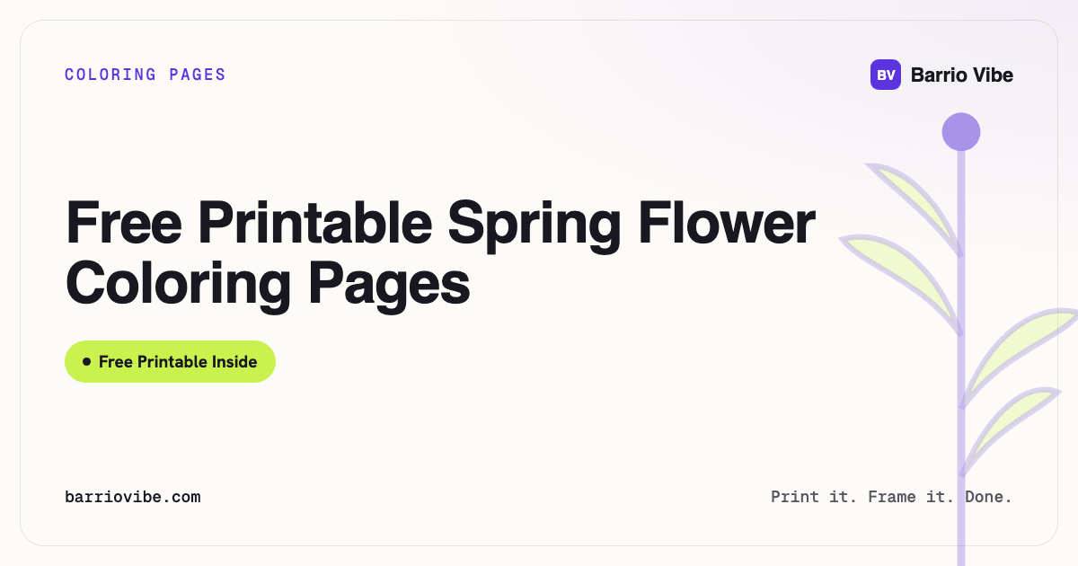 Free Printable Spring Flower Coloring Pages
