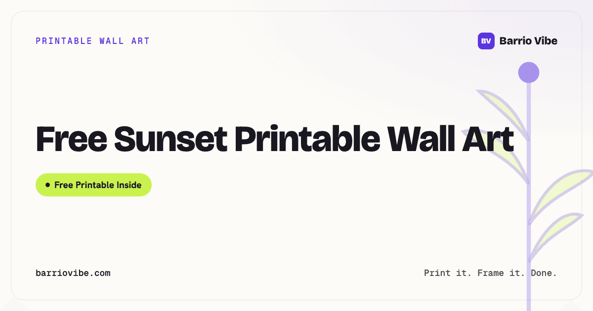 Free Sunset Printable Wall Art