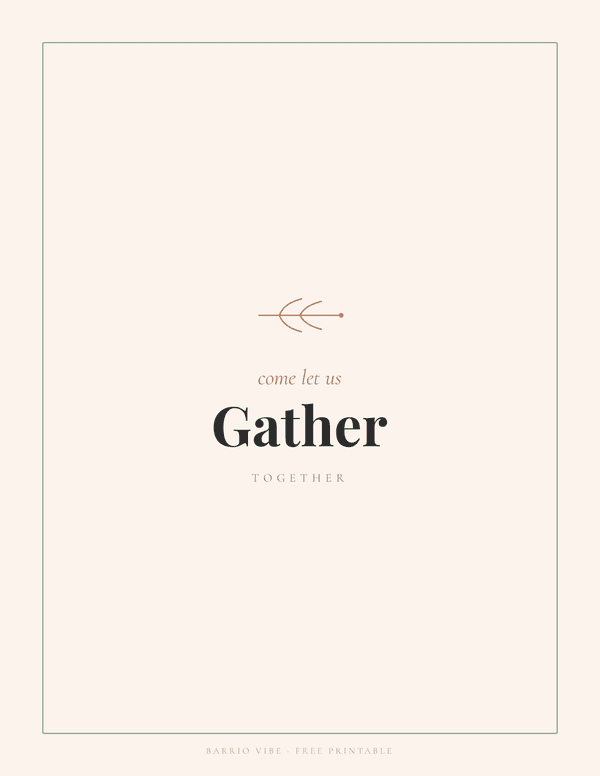Preview of Gather Quote Wall Art, Free Printable